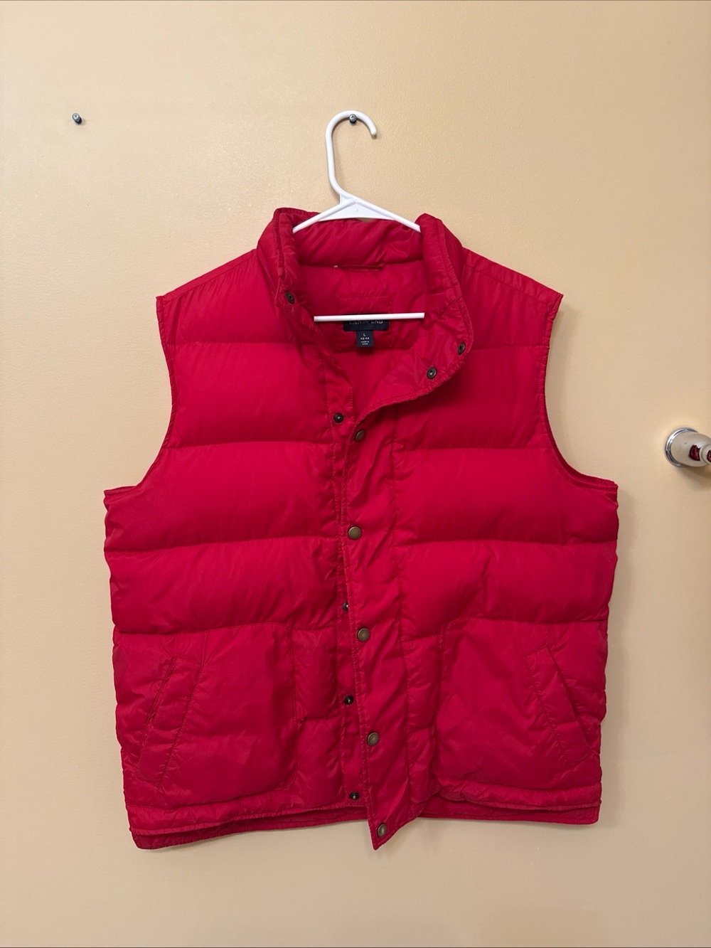 Lands' End Men's Red Quilted Puffer Vest